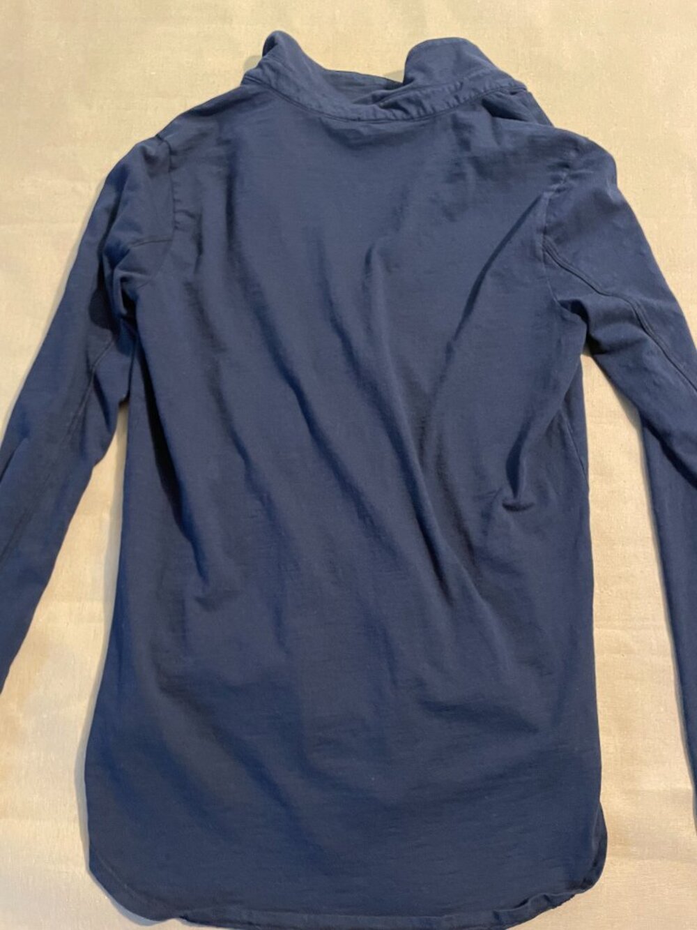 Velvet by Graham and Spencer Vintage Slub Dark Blue Size L Cotton Button Down - Picture 2 of 6